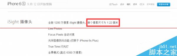 iPhone 6s摄像头“放弃1.5微米采用1.22微米像素的秘密2