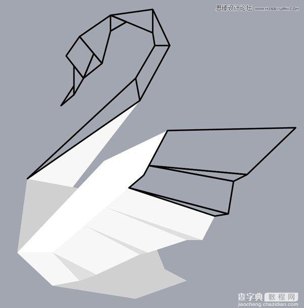 Illustrator创建数字折纸风格的白天鹅图标教程6