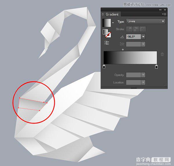 Illustrator创建数字折纸风格的白天鹅图标教程11