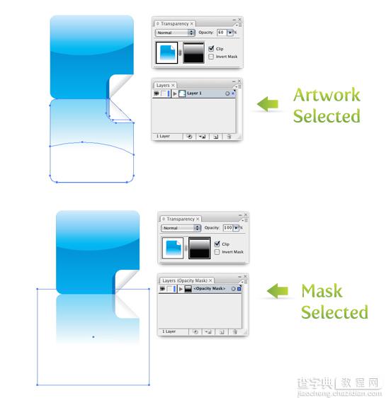 Illustrator利用垂直翻转和不透明蒙版制作反光效果5