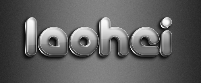 Photoshop制作出晶莹剔透的灰色塑胶字特效2