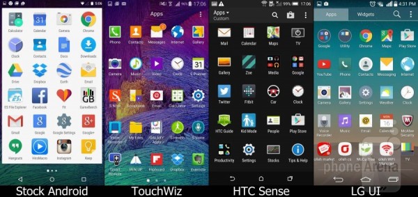 Android 5.0原生系统/TouchWiz/HTC Sense/LG UI界面对比3