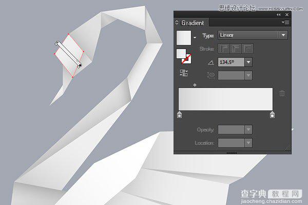 Illustrator创建数字折纸风格的白天鹅图标教程9