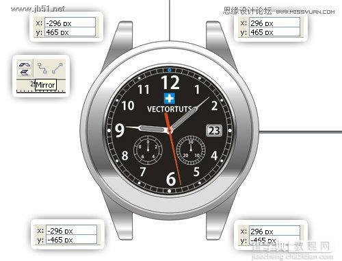 CorelDraw(CDR)设计绘制超真实的有质感的手表实例教程37