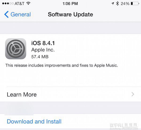 苹果发布iOS8.4.1正式版固件 改进Apple Music 修复bug 封堵越狱漏洞1