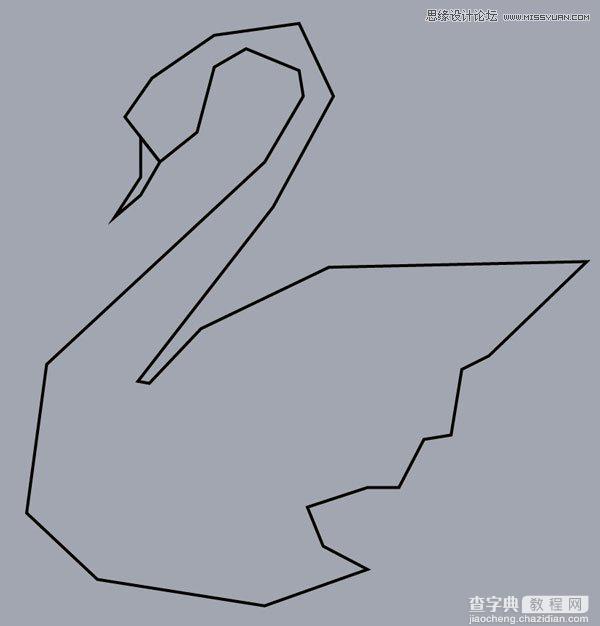Illustrator创建数字折纸风格的白天鹅图标教程2