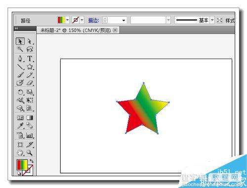 AI用渐变工具给五角星着色9