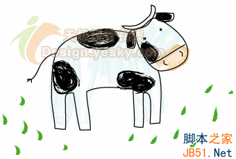 Illustrator(AI)设计绘制稚拙儿童插画奶卡通斑点奶牛实例教程6