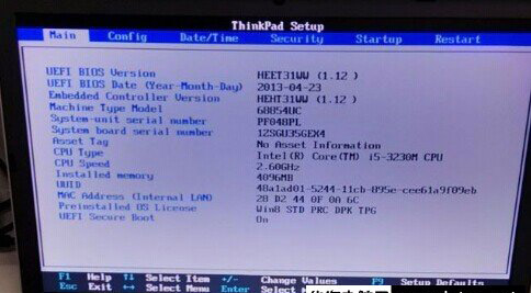 ThinkPad联想E431笔记本电脑Win8改BIOS设置启动装Win7图文教程1
