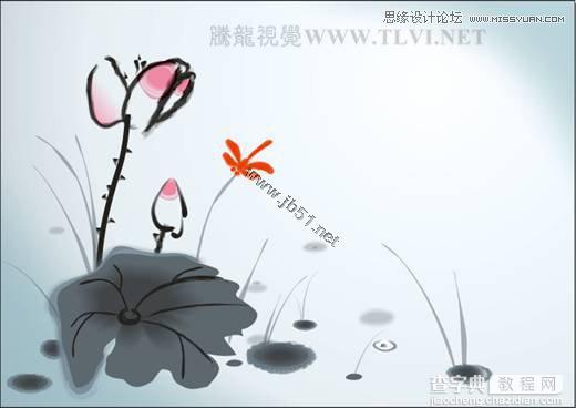 CorelDRAW(CDR)制作(绘制)中国风水墨国画实例教程分享24
