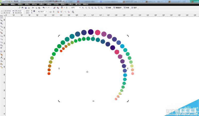 CorelDRAW绘制抽象绚丽的五彩圆点螺旋10