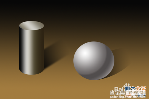 ps渐变实例：圆柱与球体渐变的运用介绍1