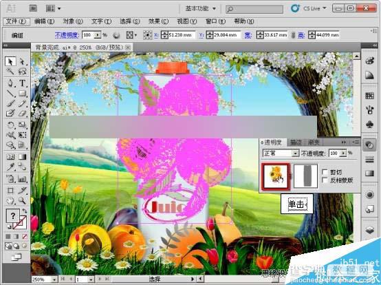 AI CS5利用蒙版功能制作超漂亮的果汁海报23