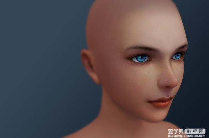 3D光头女模脸部贴图教程11