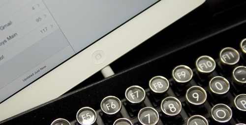 USB复古打字机键盘设计 与平板完全融合！5