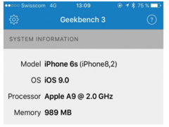 跑分截图赫然显示iPhone 6s运行内存仍为1G1