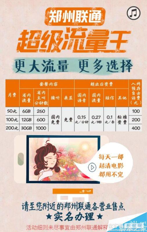 郑州联通推出超级流量王套餐:50元获得6G流量2