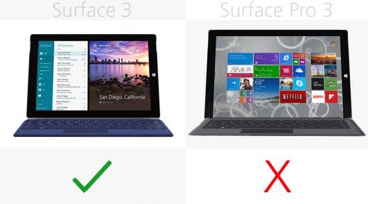 微软Surface 3和Surface Pro 3有什么区别？微软Surface系列规格对比13