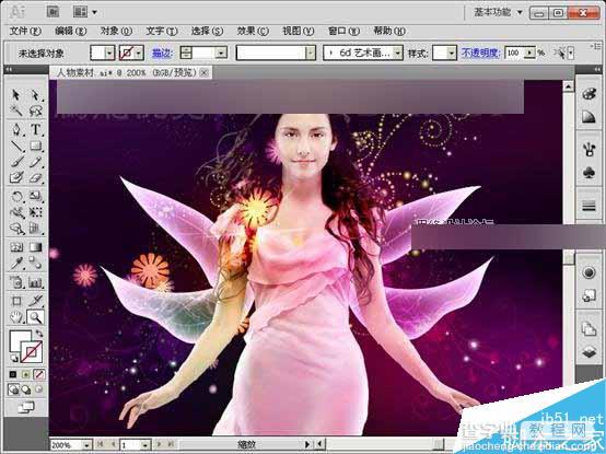 AI CS5宽度工具绘制漂亮的张着翅膀的天使女孩32