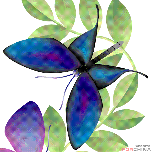 AI网格渐变制作漂亮的蓝蝴蝶和蜻蜓教程2