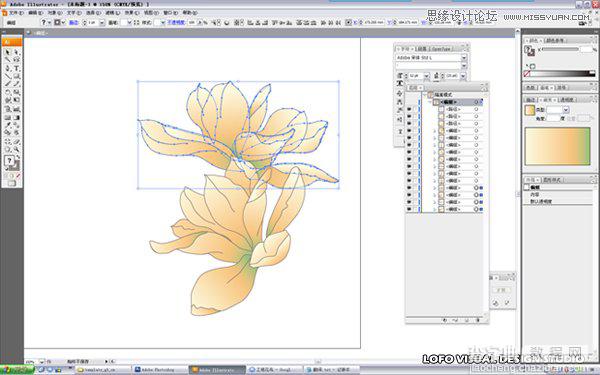 Illustrator绘制中国花鸟画矢量图教程6