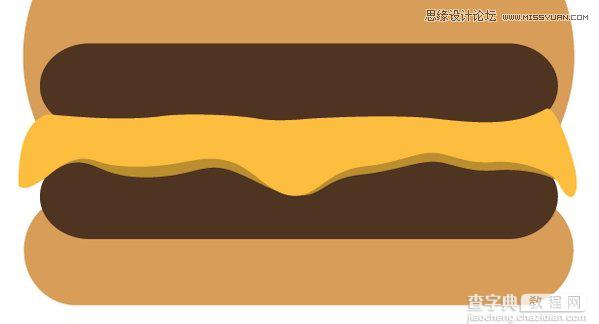 Illustrator(AI)设计时尚简洁风格的巧克力汉堡包图标7