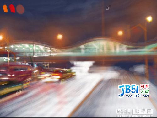 Photoshop结合友基数位板手绘白雪夜街景2