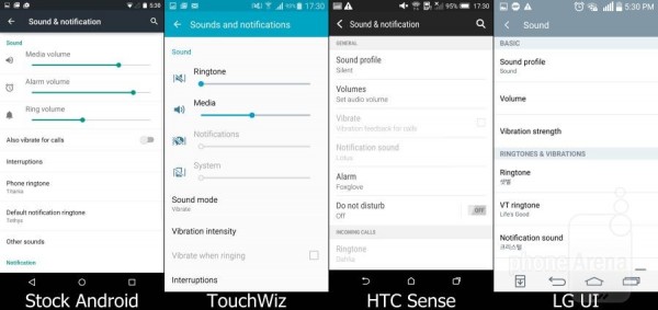 Android 5.0原生系统/TouchWiz/HTC Sense/LG UI界面对比9