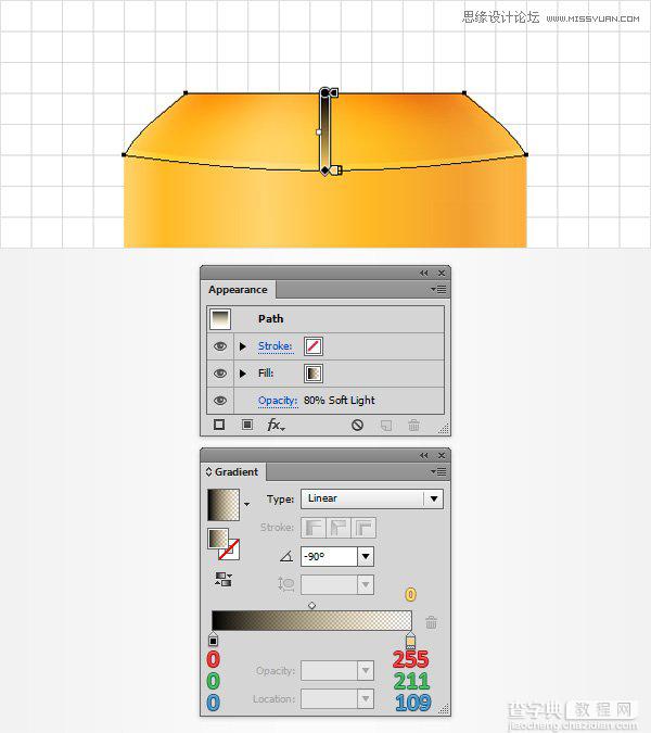 Illustrator利用网格工具设计金黄色的芥末文字效果15