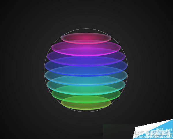 AI简便的制作色彩动人的切片球体标志16
