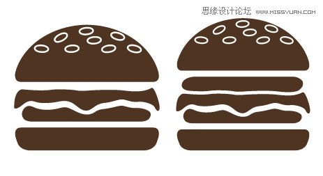 Illustrator(AI)设计时尚简洁风格的巧克力汉堡包图标18