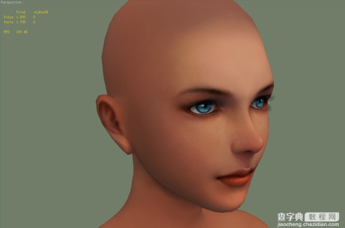 3D光头女模脸部贴图教程10