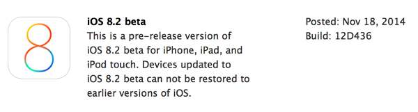 iOS8.2 beta测试版固件下载 苹果iOS8.2 beta测试版官方固件下载地址(需开发者账号)1