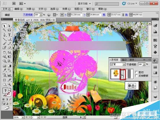 AI CS5利用蒙版功能制作超漂亮的果汁海报24