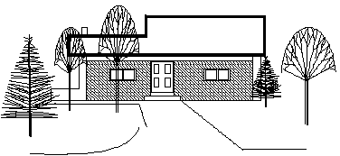 FreeHand绘制一幅房屋与庭院的建筑外景概念图1