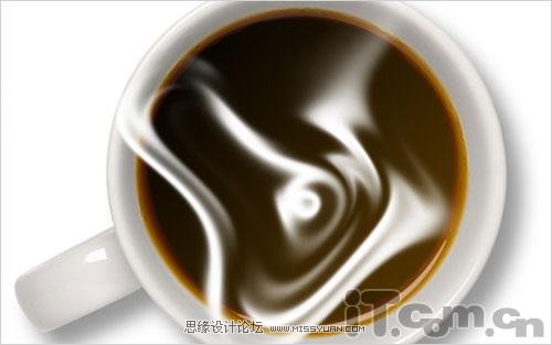 Photoshop扭曲滤镜制作牛奶混和咖啡的效果图11