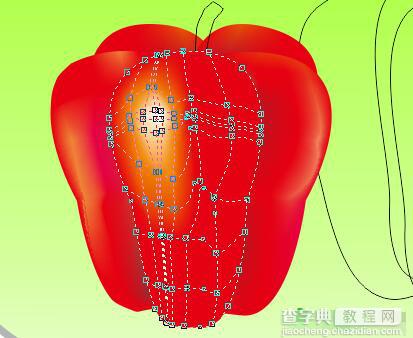 CorelDRAW X7运用网状填充绘制写实的青红辣椒5