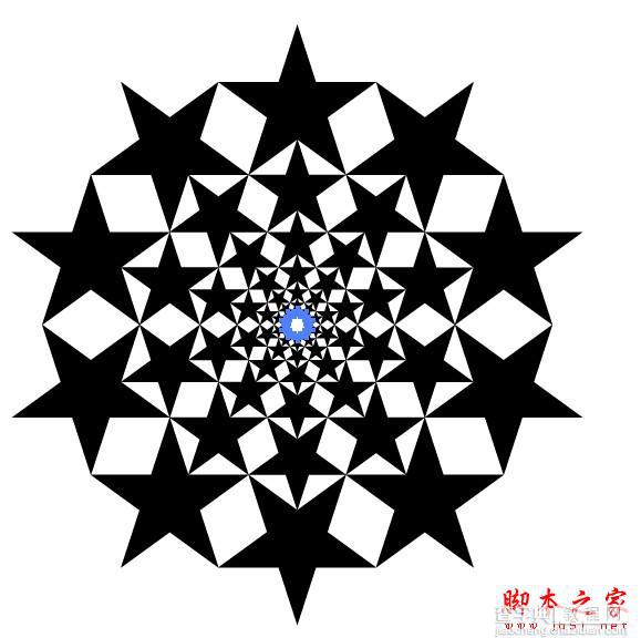 AI绘制复杂红色五角星构成图案6