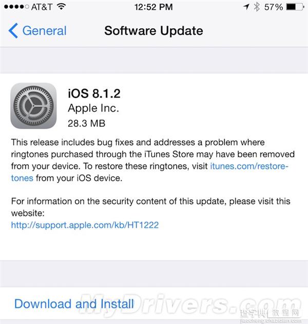 苹果iOS 8.1.2今日发布发布：解决铃声无故消失的问题2