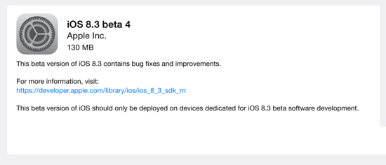 苹果发布iOS8.3 beta4更新 CarPlay消失1