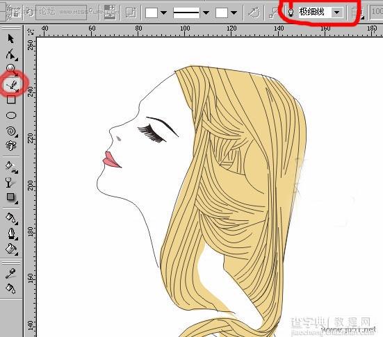 Coreldraw(CDR)设计绘制时尚女性技法实例教程集合5
