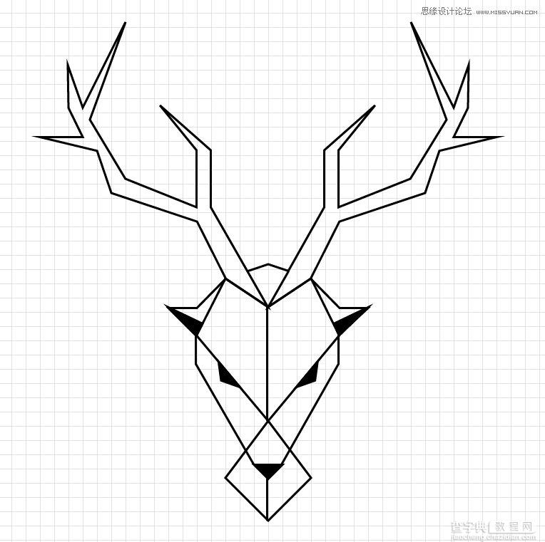 Illustrator绘制简约时尚的鹿形头像LOGO教程12