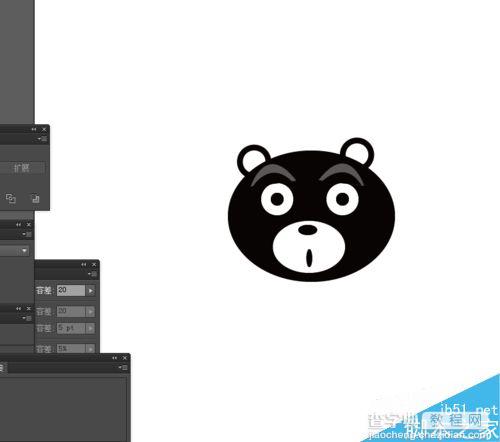 Ai简单绘制可爱的卡通动物熊头像6