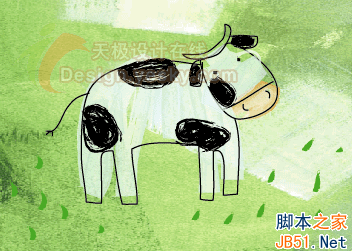 Illustrator(AI)设计绘制稚拙儿童插画奶卡通斑点奶牛实例教程2