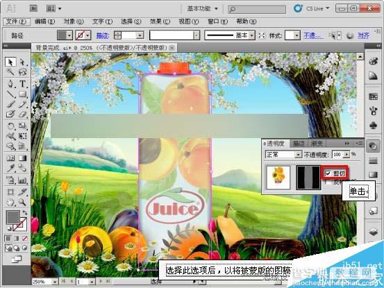 AI CS5利用蒙版功能制作超漂亮的果汁海报26