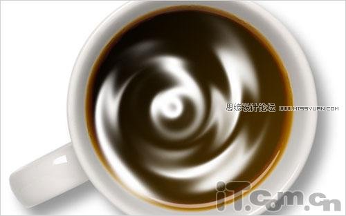 Photoshop扭曲滤镜制作牛奶混和咖啡的效果图9