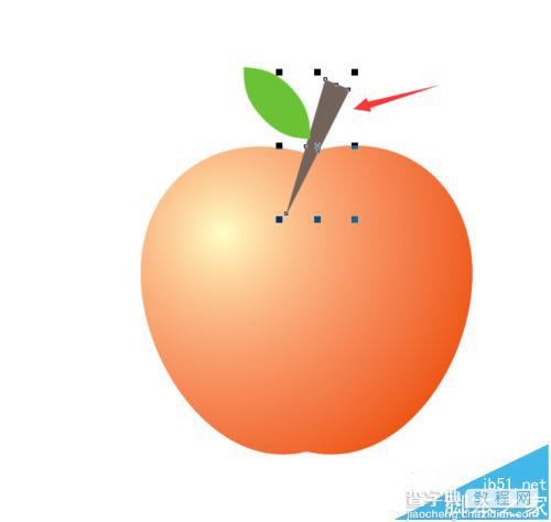 cdr怎么画苹果? CorelDRAW绘制红彤彤的苹果的教程17