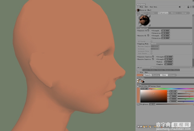 3D光头女模脸部贴图教程3