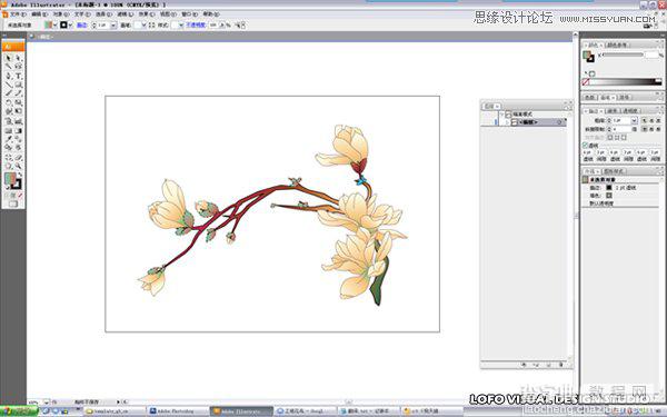 Illustrator绘制中国花鸟画矢量图教程9