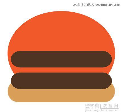 Illustrator(AI)设计时尚简洁风格的巧克力汉堡包图标4